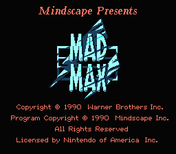 Mad Max title screenshot